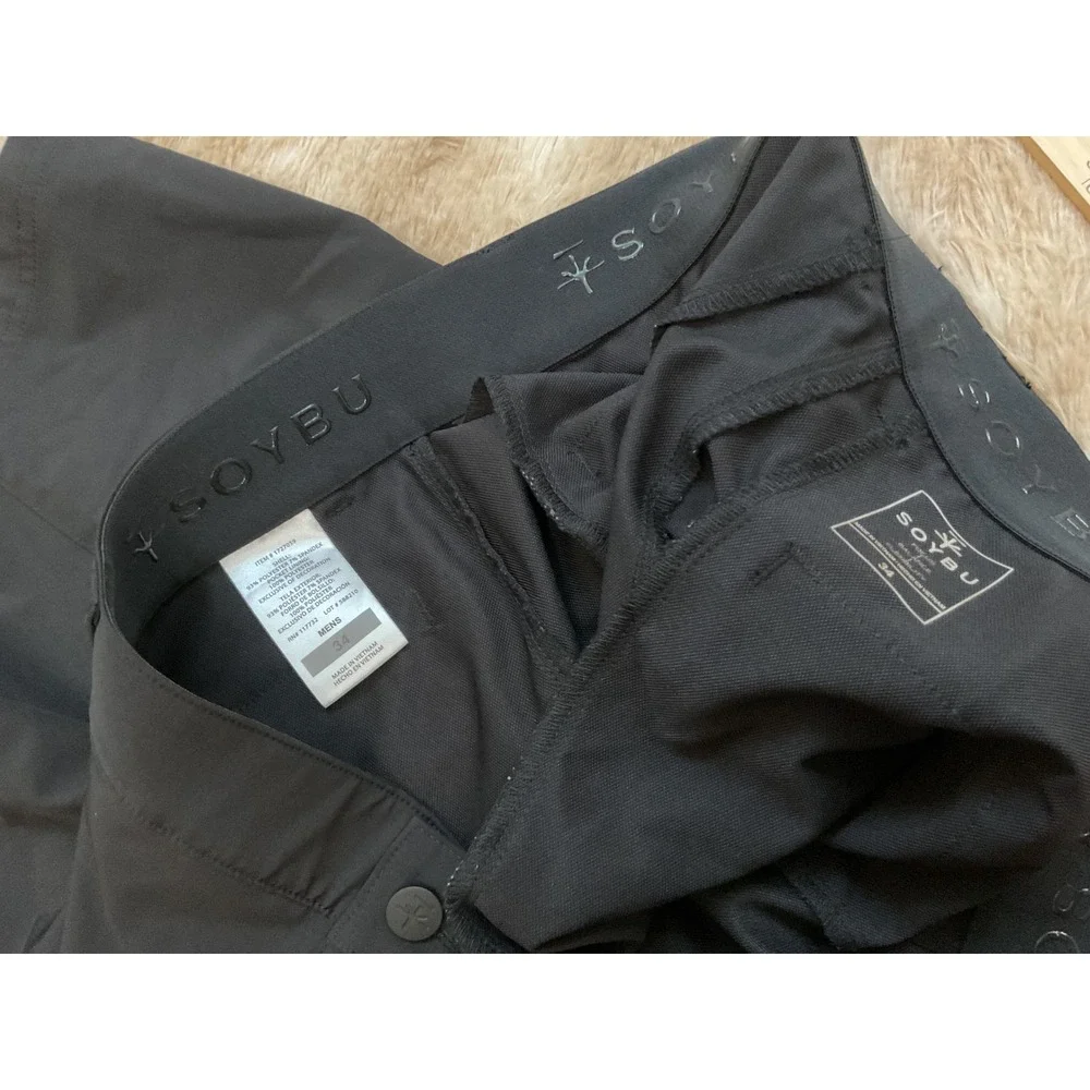 Soybu Mens Performance Golf Shorts Black Size 34 Active Stretch 1727039